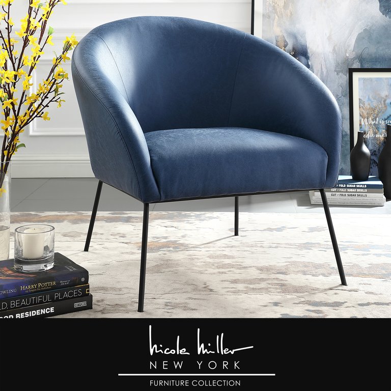 Will Accent Chair - Navy/Black
