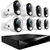 12 Channel DVR Home Security Camera System - 8 Pack