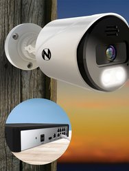 Indoor/Outdoor 6-Camera Wired 4K Ultra HD 2TB NVR Spotlight Surveillance System