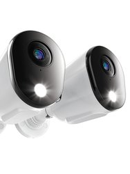 Wired 2K Deterrence Cameras With 2-Way Audio - 2 Pack