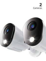 Wired 4K Deterrence Security Cameras With 2-Way Audio - 2 Pack