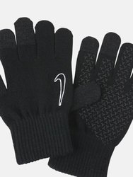 Childrens/Kids Knitted Tech Grip Gloves - Black - Black
