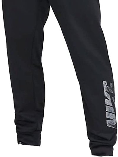 Nike Men Solid Black Logo Tapered Swoosh Therma Fit Joggers Pants product