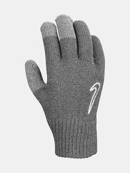 Mens Knitted Twisted Grip Gloves  - Gray