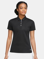 Womens/Ladies Victory Solid Polo Shirt - Black/White