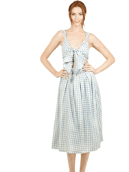 Jessica Gingham Tie Crop Top