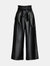 Joan Vegan Leather Belted Pants - Black