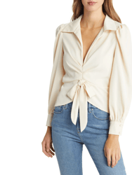 Leila Wing Collar Blouse - Ivory