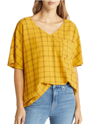 Maddie Plaid Top - Yellow