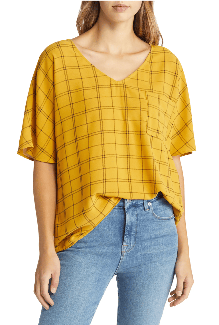 Maddie Plaid Top - Yellow