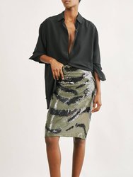 Bonne Zebra Sequin Skirt