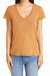 Carol V-Neck Tee - Burnt Ochre