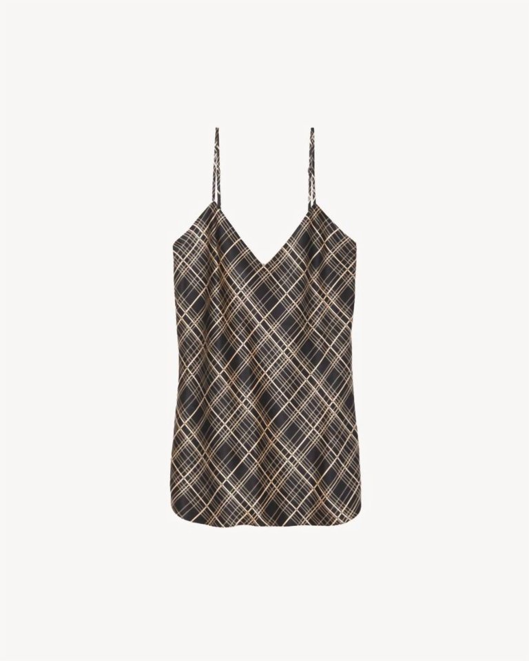 Women's Isabella Cami Top In Black Plaid - Black Plaid