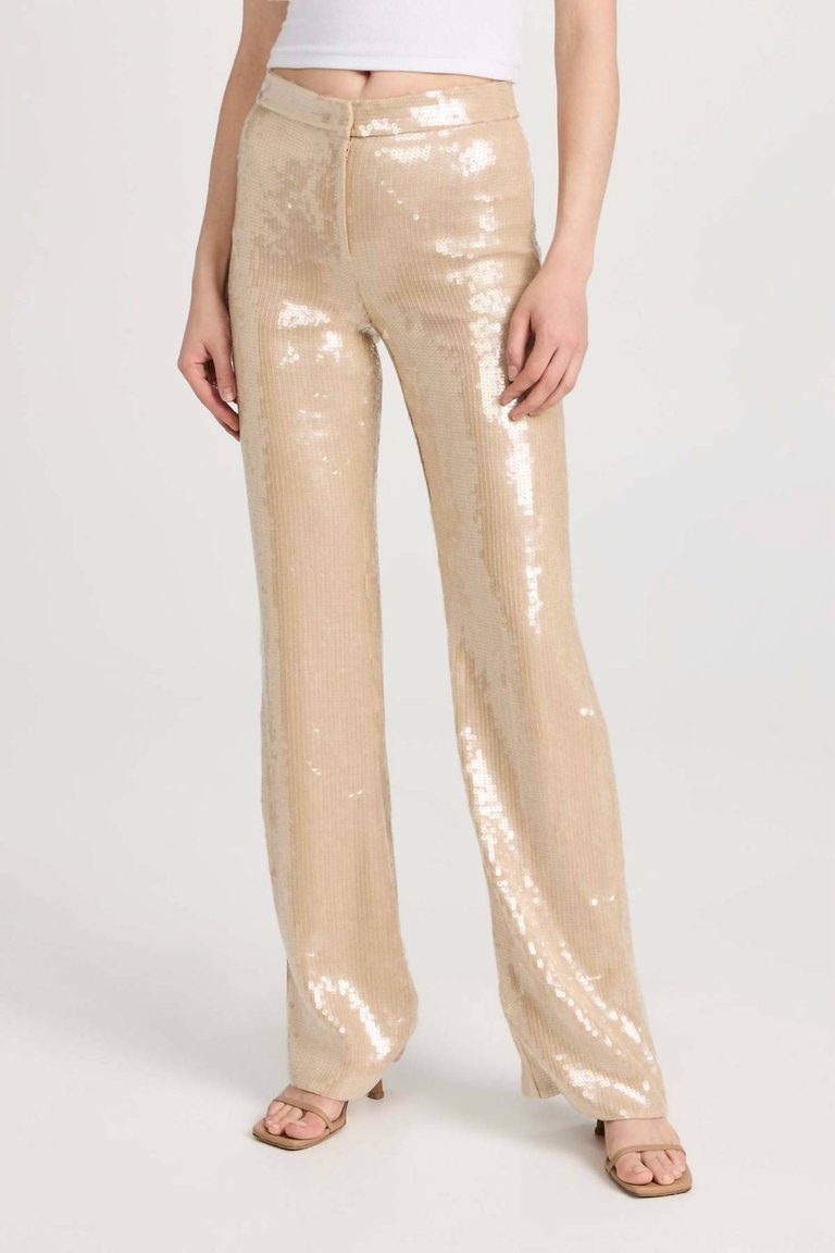 Yseult Sequins Pant In Khaki - Khaki