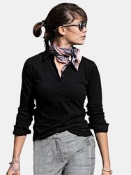 Nimbus Womens/Ladies Carlington Deluxe Long Sleeve Polo Shirt (Black)