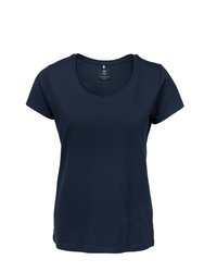 Nimbus Womens/Ladies Danbury Pique Short Sleeve T-Shirt (Navy) - Navy