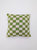 Checkered Intarsia Pillow - Light Green & White