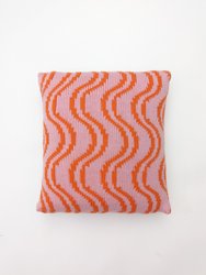 Squiggle Pillow - Orange / Light Pink