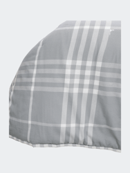 Banbury Plaid Grey And Ivory Cotton Queen Comforter Set