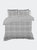 Banbury Plaid Grey Reversible Duvet Cover Set With 2 Pillow Shams - Grey