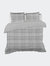 Banbury Plaid Grey Reversible Duvet Cover Set With 2 Pillow Shams - Grey