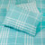 Banbury Plaid Turquoise Blue Reversible Duvet Cover Set Queen With 2 Pillow Shams