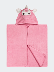 Kids Bath Collection 27" x 54" Cotton Hippo Hooded Bath Towel - Pink