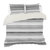 Kingham Contemporary Boho Grey Stripes Duvet Cover Set Twin XL (68" x 92") With Pillow Sham - Grey