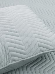 Solid Sateen Grey Cotton Quilt Set