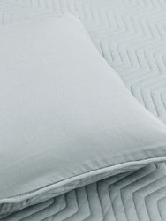 Solid Sateen Grey Cotton Quilt Set