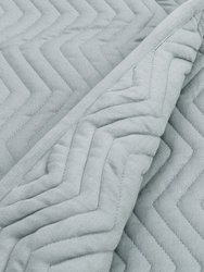 Solid Sateen Grey Cotton Quilt Set