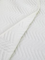 Solid Sateen Ivory Cotton Queen Quilt Set