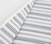 Ticking Stripe Ivory And Blue Cotton Quilt Set