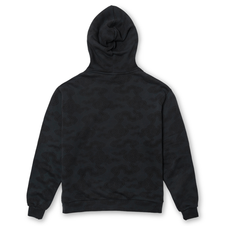 Cloud Print Hoodie In Black