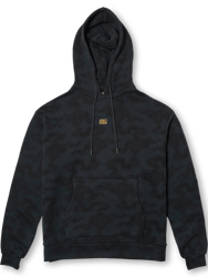 Cloud Print Hoodie In Black - Black