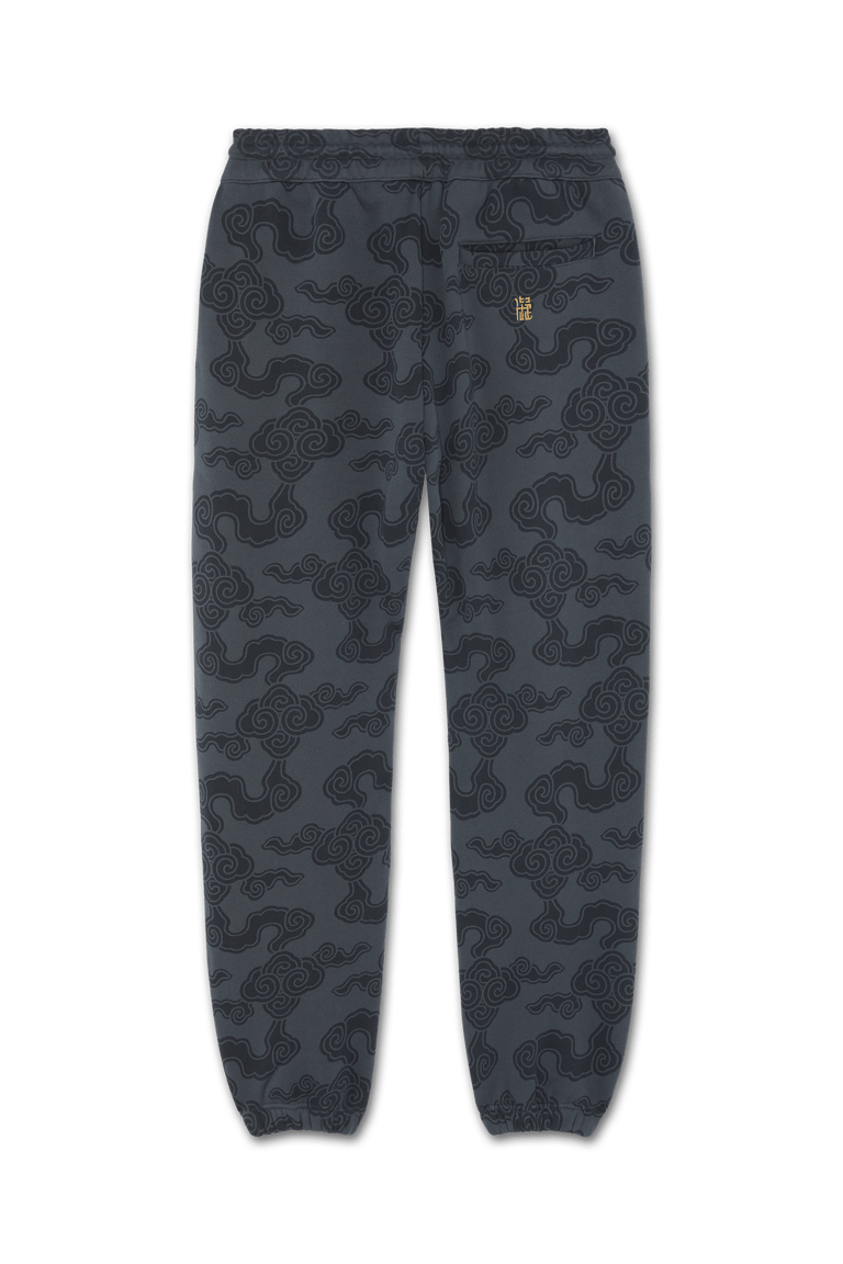 Cloud Print Sweatpants In Black