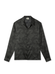 Long Sleeve Imperial Clouds Silk Shirt - Black