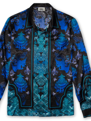 Traditional Mulberry Silk Shirt - Blue