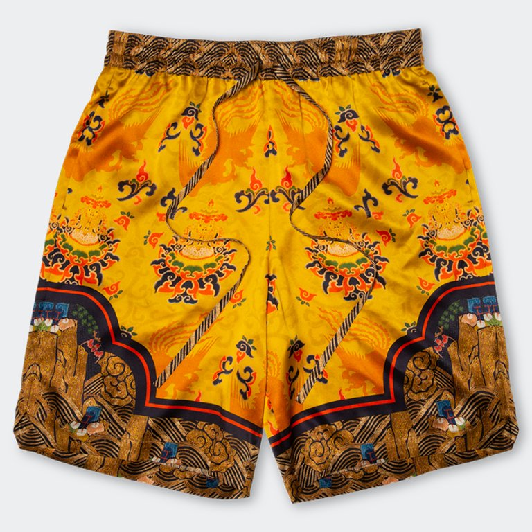 Traditional Silk Shorts - Yellow - Yellow