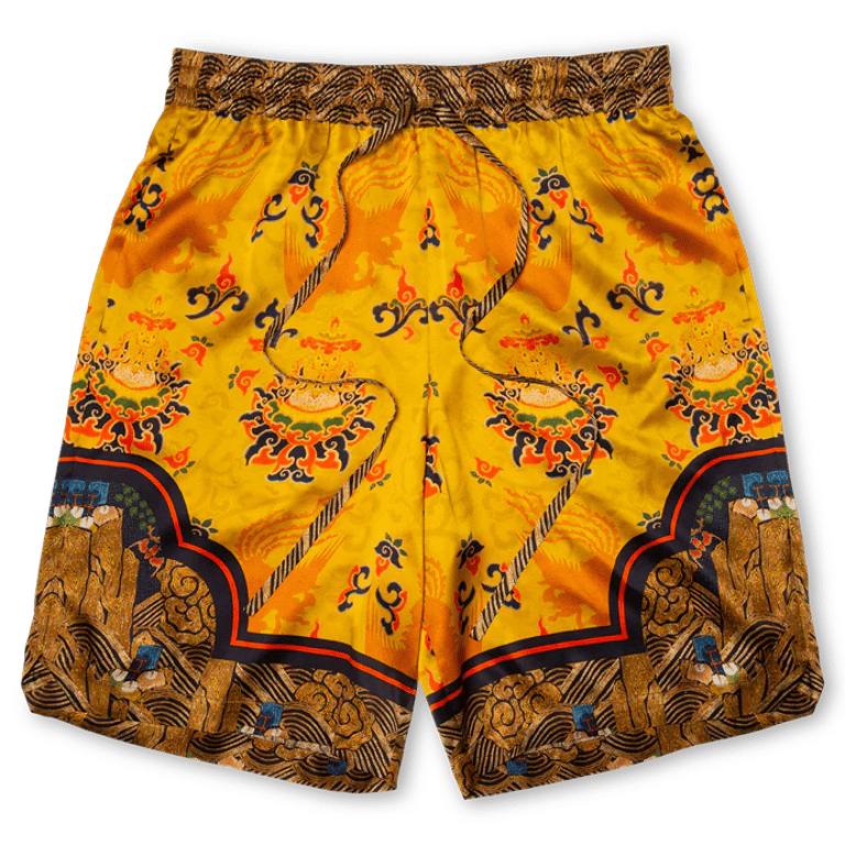 Traditional Silk Shorts - Yellow