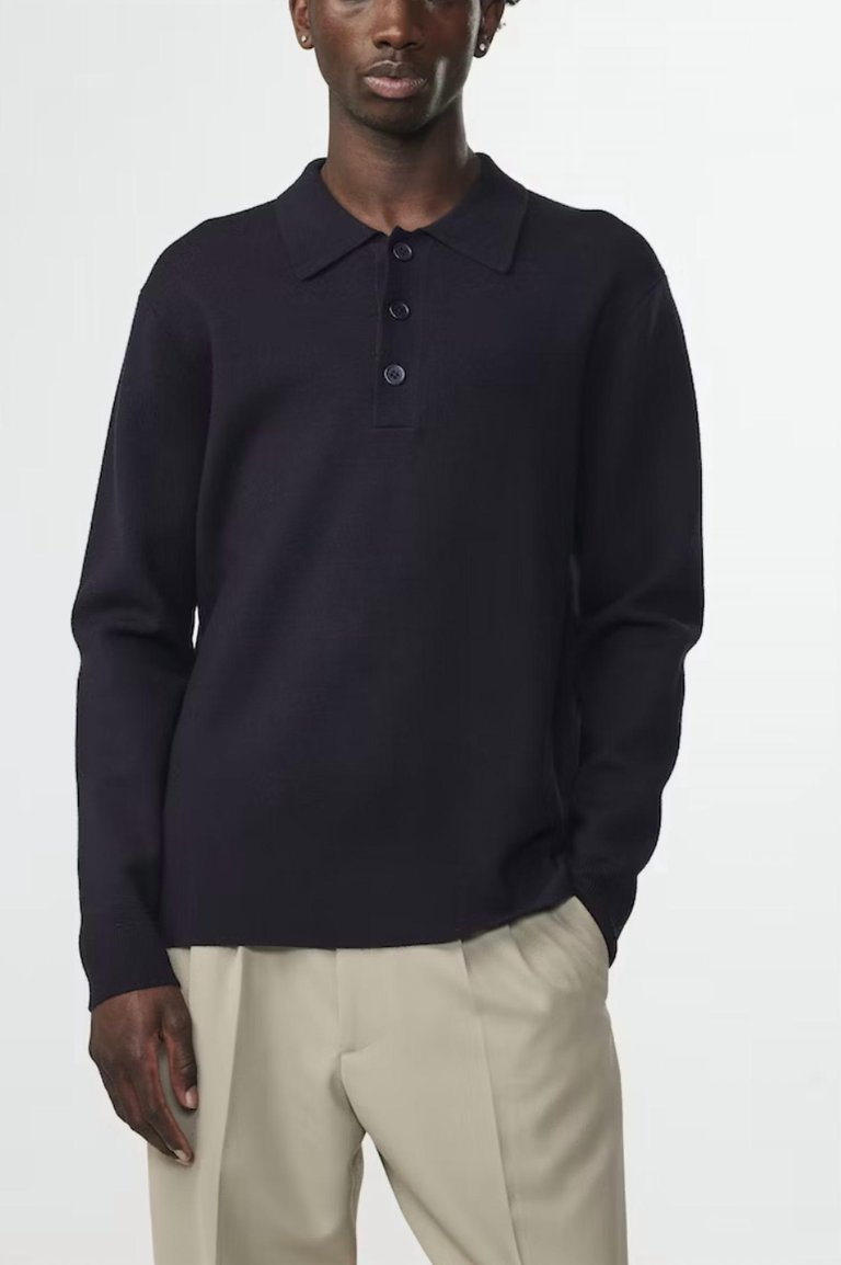 Harald Crew Sweater - Navy Blue