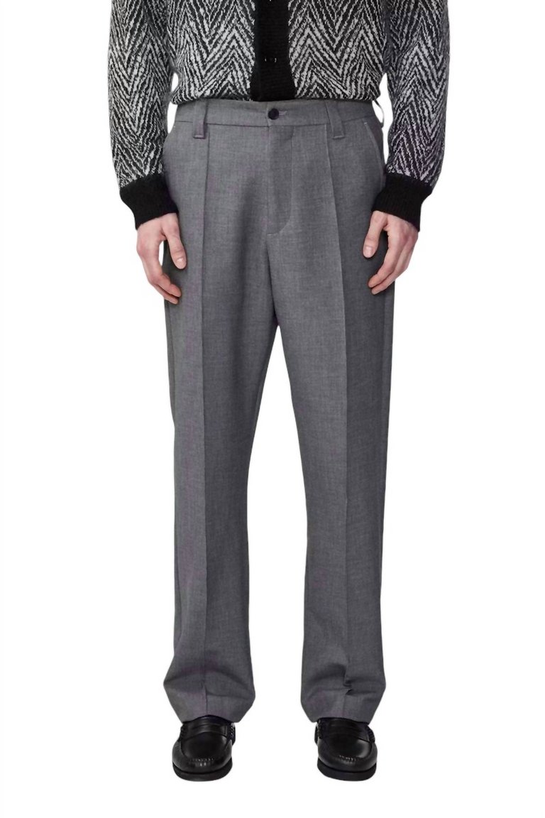 Tauber Trousers In Grey Melange - Grey Melange