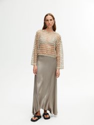 Asymmetrical Long Skirt - Beige
