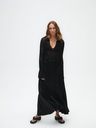 Asymmetrical Long Skirt - Black