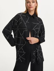 Baguette Stone Oversize Shirt - Black