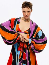 Balloon Sleeve Kimono - Multi-Colored