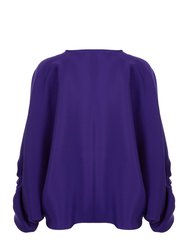 Batwing Sleeve Oversized Top - Purple