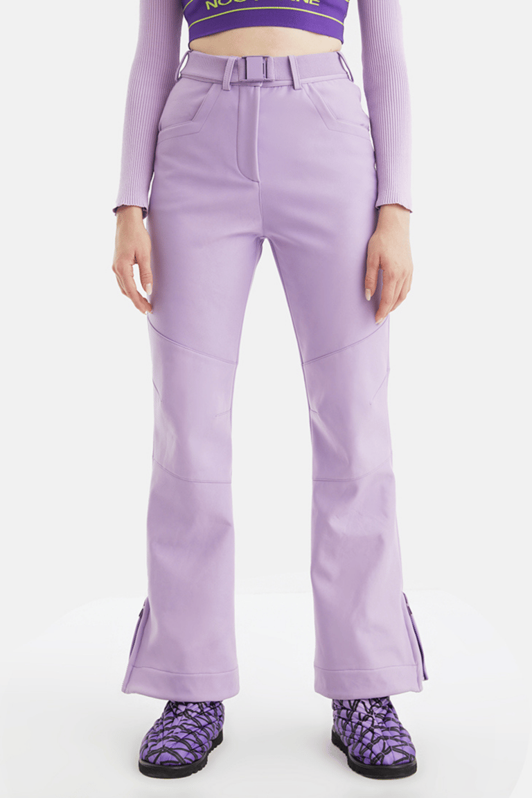 Belted High-Waisted Jeans - Lilac