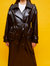 Belted Pleather Trench Coat