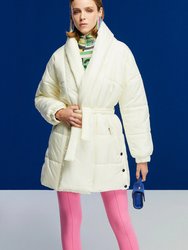 Belted Puffer Jacket - Sand - Sand